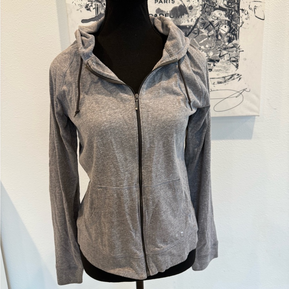 Light Gray Women's Zip-Up Hoodie Jacket